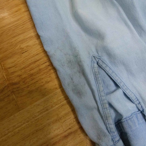 Vintage Wrangler Mens Shirt Large Denim Long Sleeve Button Down 90's - Picture 6 of 11